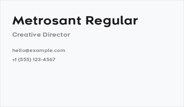 Metrosant Regular Business Card