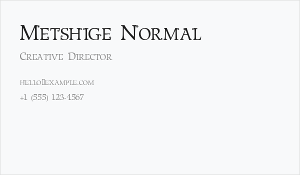 Metshige Normal Business Card