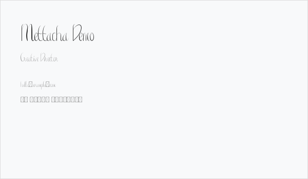 Mettacha Demo Business Card