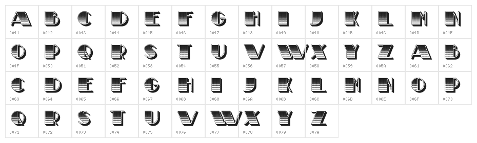 Metzger Regular Character Map
