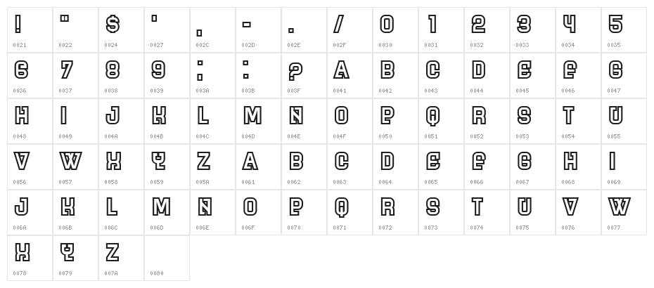 Mevrou Regular Character Map
