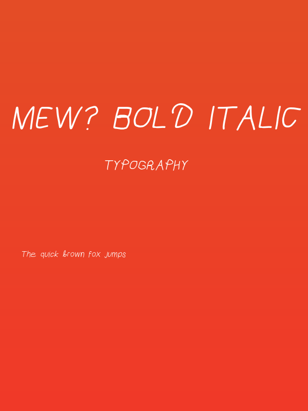 Mew? Bold Italic Poster