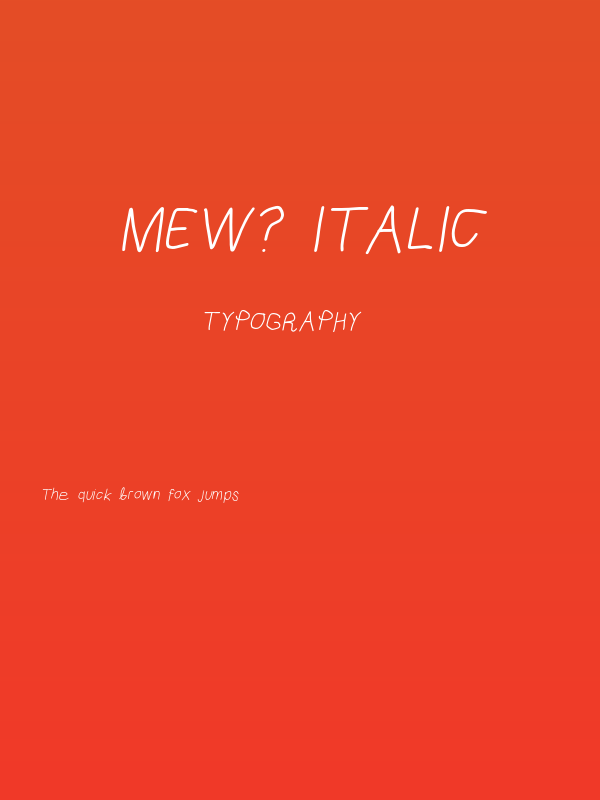 Mew? Italic Poster