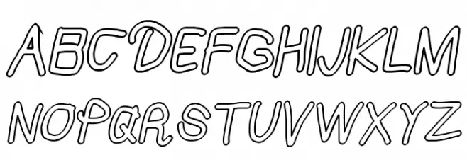 Mew? Outline Italic Fonte MAIÚSCULAS