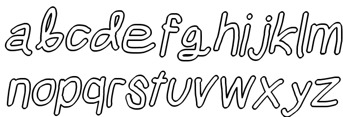 Mew? Outline Italic Font LOWERCASE