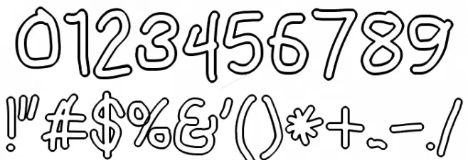 Mew? Outline Font OTHER CHARS