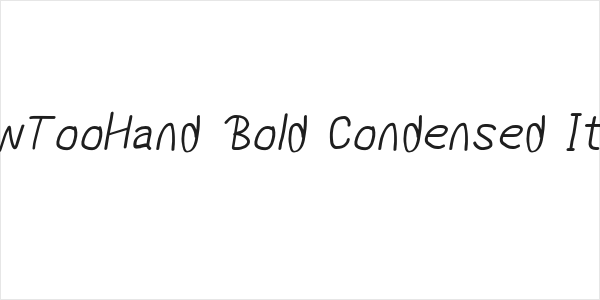 MewTooHand Bold Condensed Italic Logo
