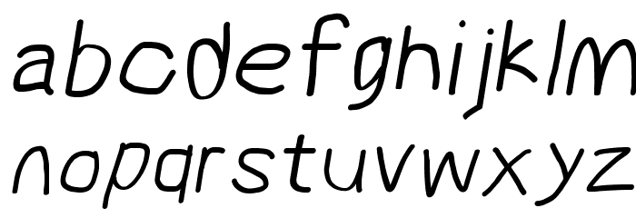 MewTooHand Bold Italic Font LOWERCASE
