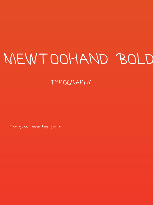 MewTooHand Bold Leftalic Poster