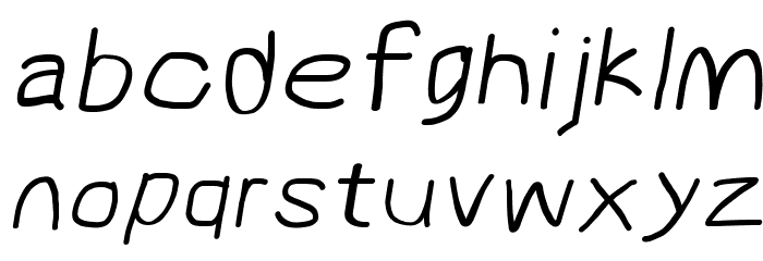 MewTooHand Bold Wide Italic Font LOWERCASE