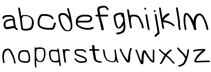 MewTooHand Bold Wide Leftalic Font LOWERCASE