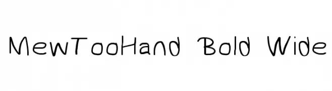 MewTooHand Bold Wide  Frei Schriftart Herunterladen