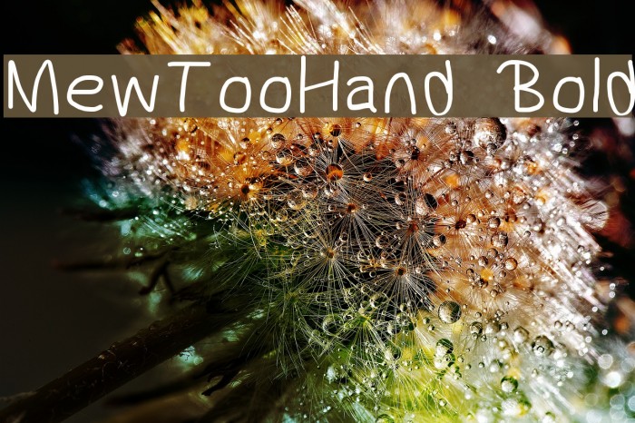 MewTooHand Bold Font examples