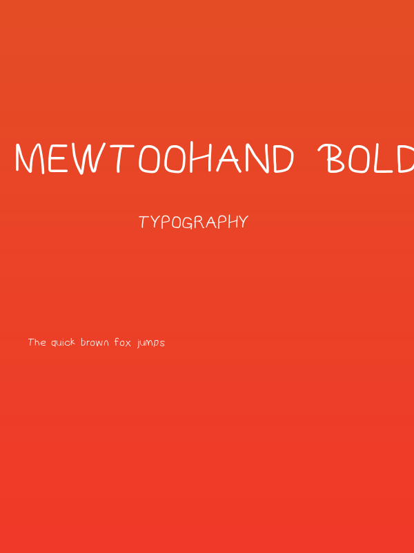 MewTooHand Bold Poster