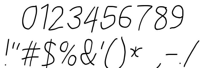 MewTooHand Condensed Italic Font OTHER CHARS