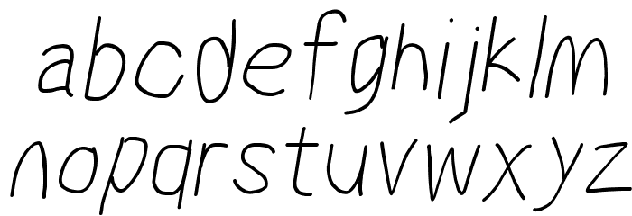 MewTooHand Condensed Italic Font LOWERCASE