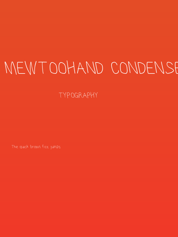 MewTooHand Condensed Leftalic Poster