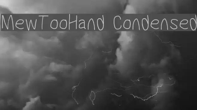 MewTooHand Condensed Font examples