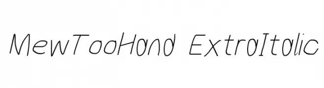 MewTooHand ExtraItalic  font caratteri gratis