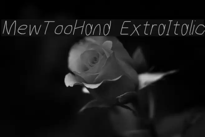 MewTooHand ExtraItalic Caratteri examples