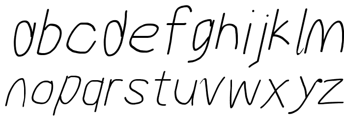 MewTooHand ExtraItalic Caratteri MINUSCOLO