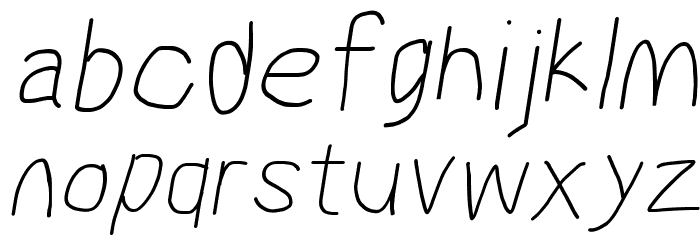 MewTooHand Italic Font LOWERCASE