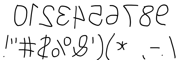 MewTooHand Reversed Italic Font OTHER CHARS