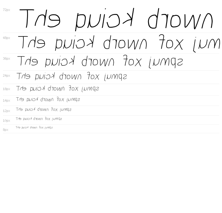 MewTooHand Reversed Italic Waterfall