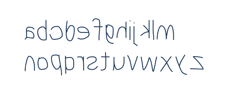 MewTooHand Reversed Lowercase