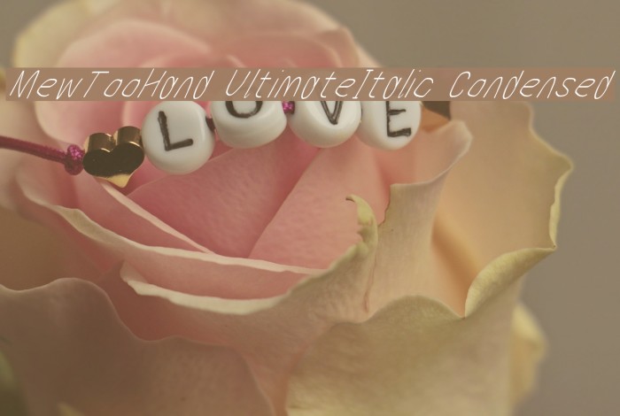 MewTooHand UltimateItalic Condensed Font examples