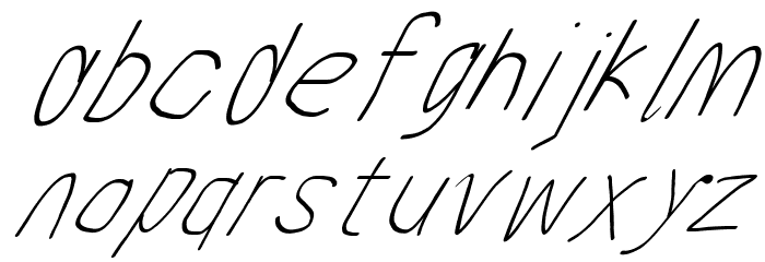 MewTooHand UltimateItalic Condensed Font LOWERCASE
