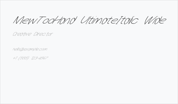 MewTooHand UltimateItalic Wide Business Card