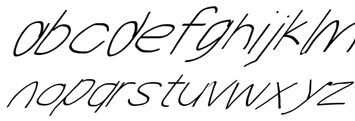 MewTooHand UltimateItalic Wide Font LOWERCASE