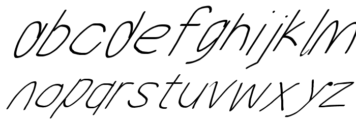 MewTooHand UltimateItalic Caratteri MINUSCOLO