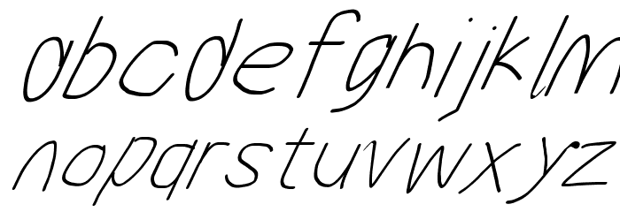 MewTooHand UltraItalic Font LOWERCASE