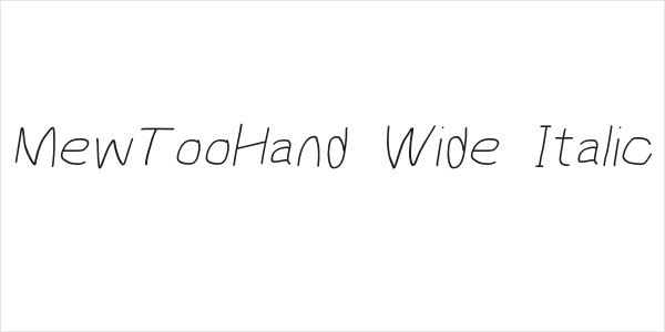 MewTooHand Wide Italic Logo