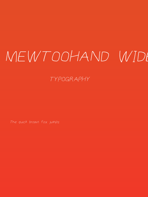 MewTooHand Wide Italic Poster