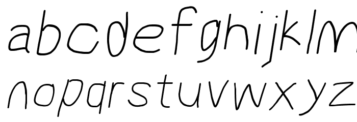 MewTooHand Wide Italic Font LOWERCASE