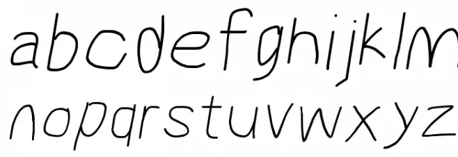 MewTooHand Wide Italic Schriftart Kleinbuchstaben