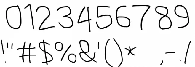 MewTooHand Wide Leftalic Font OTHER CHARS