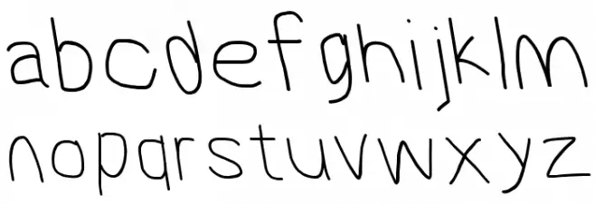 MewTooHand Wide Leftalic 字体 小写