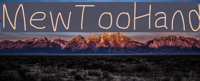 MewTooHand Font examples