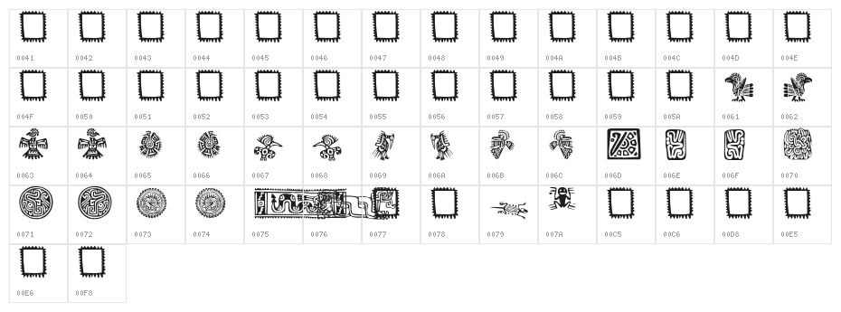 Mexican Ornaments Character Map