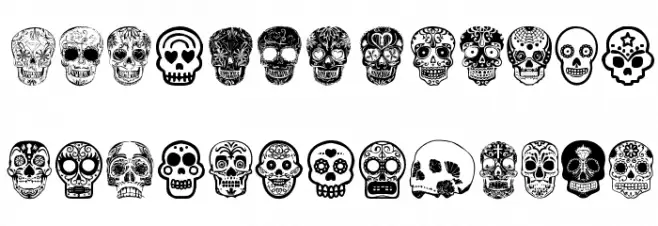 Mexican Skull Шрифта ВЕРХНИЙ