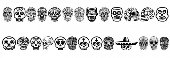 Mexican Skull Fuentes MINÚSCULAS