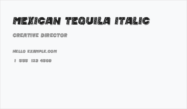 Mexican Tequila Italic Business Card