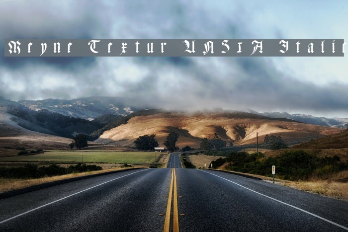 Meyne Textur UNZ1A Italic Font examples
