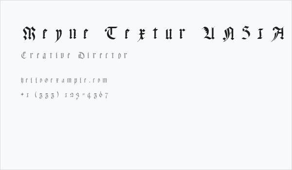 Meyne Textur UNZ1A Italic Business Card