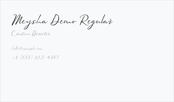 Meysha Demo Regular Business Card