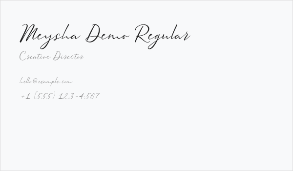 Meysha Demo Regular Business Card